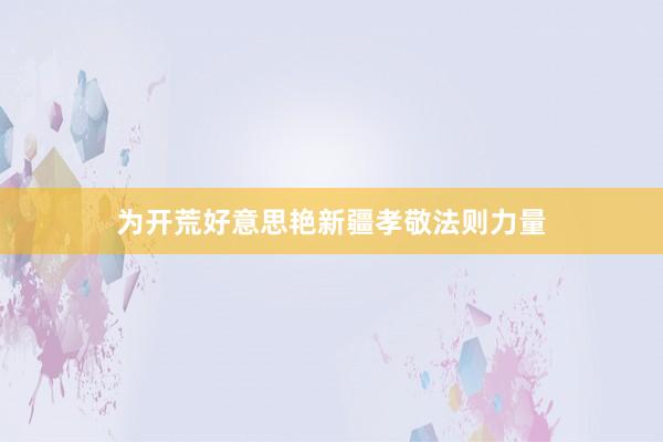 为开荒好意思艳新疆孝敬法则力量