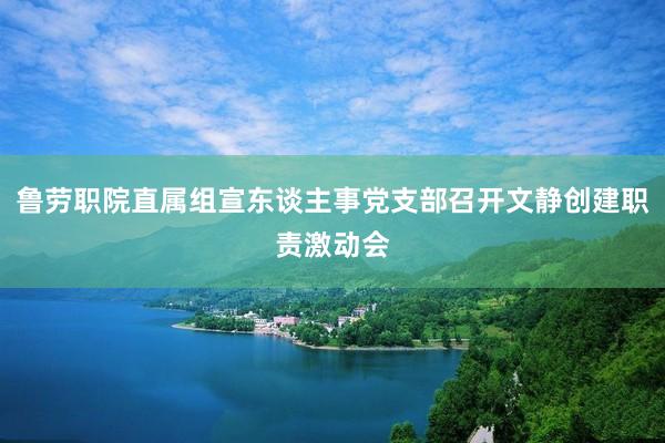 鲁劳职院直属组宣东谈主事党支部召开文静创建职责激动会